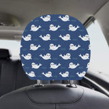 Cute white baby sea lion seal pattern Car Headrest Cover