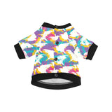 Colorful crow illustration pattern All Over Print Pet Dog Round Neck Fuzzy Shirt