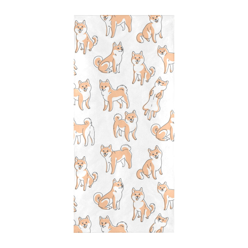 shiba inu dog pattern Beach Towel