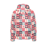 British Pattern Print Design 05 Kids' Boys' Girls' Padded Hooded Jacket