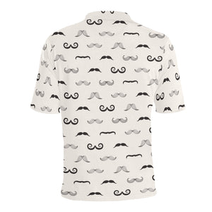 Mustache Beard Pattern Print Design 05 Men's All Over Print Polo Shirt
