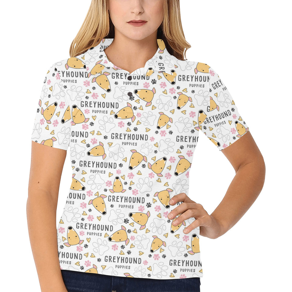 Greyhound Pattern Print Design 03 Women's All Over Print Polo Shirt