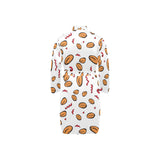 peanuts pattern background Men's Long Sleeve Belted Night Robe