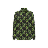 Green Peas Pattern Print Design 02 Women's Long Sleeve Polo Shirt