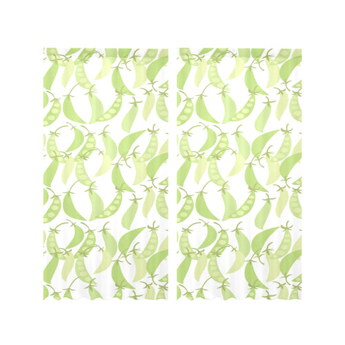 Green Peas Pattern Print Design 03 Gauze Curtain