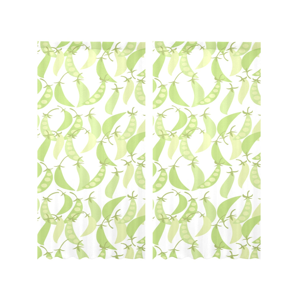 Green Peas Pattern Print Design 03 Gauze Curtain