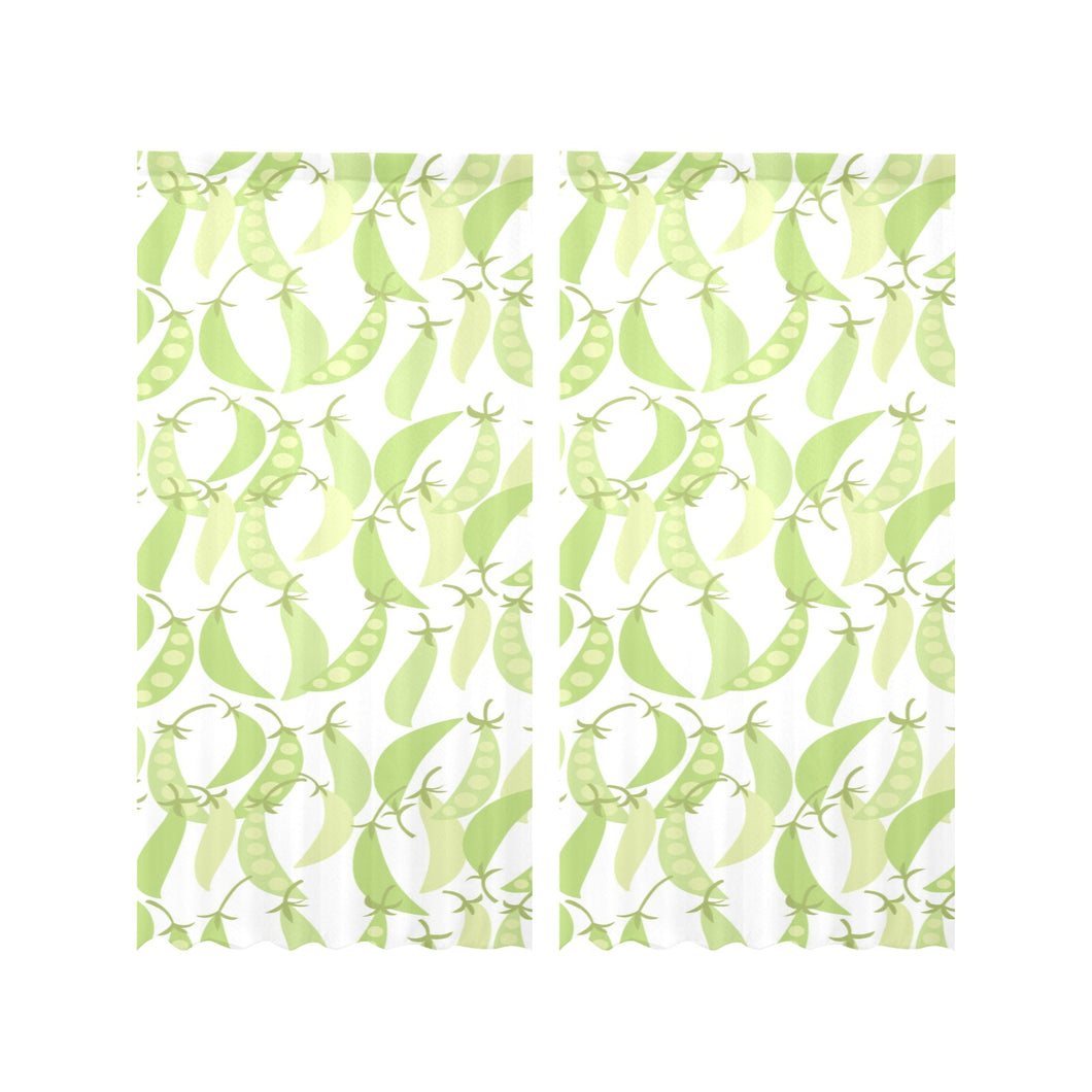 Green Peas Pattern Print Design 03 Gauze Curtain