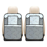 Dolphin blue striped background Car Seat Back Organizer