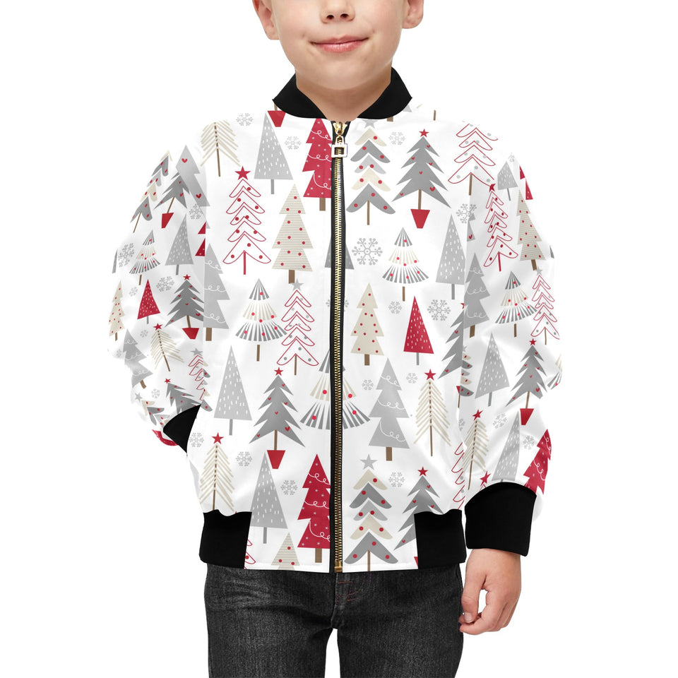 Cute Christmas tree pattern Kids' Boys' Girls' Bomber Jacket