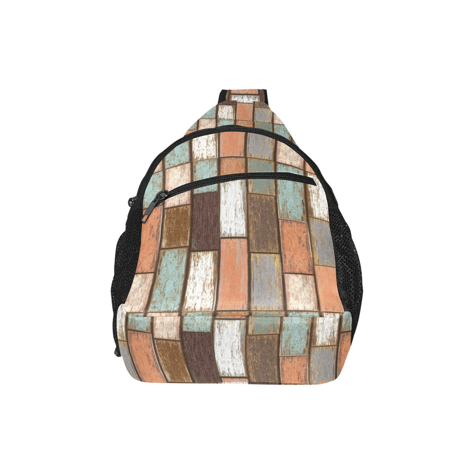 Wood Printed Pattern Print Design 02 All Over Print Chest Bag