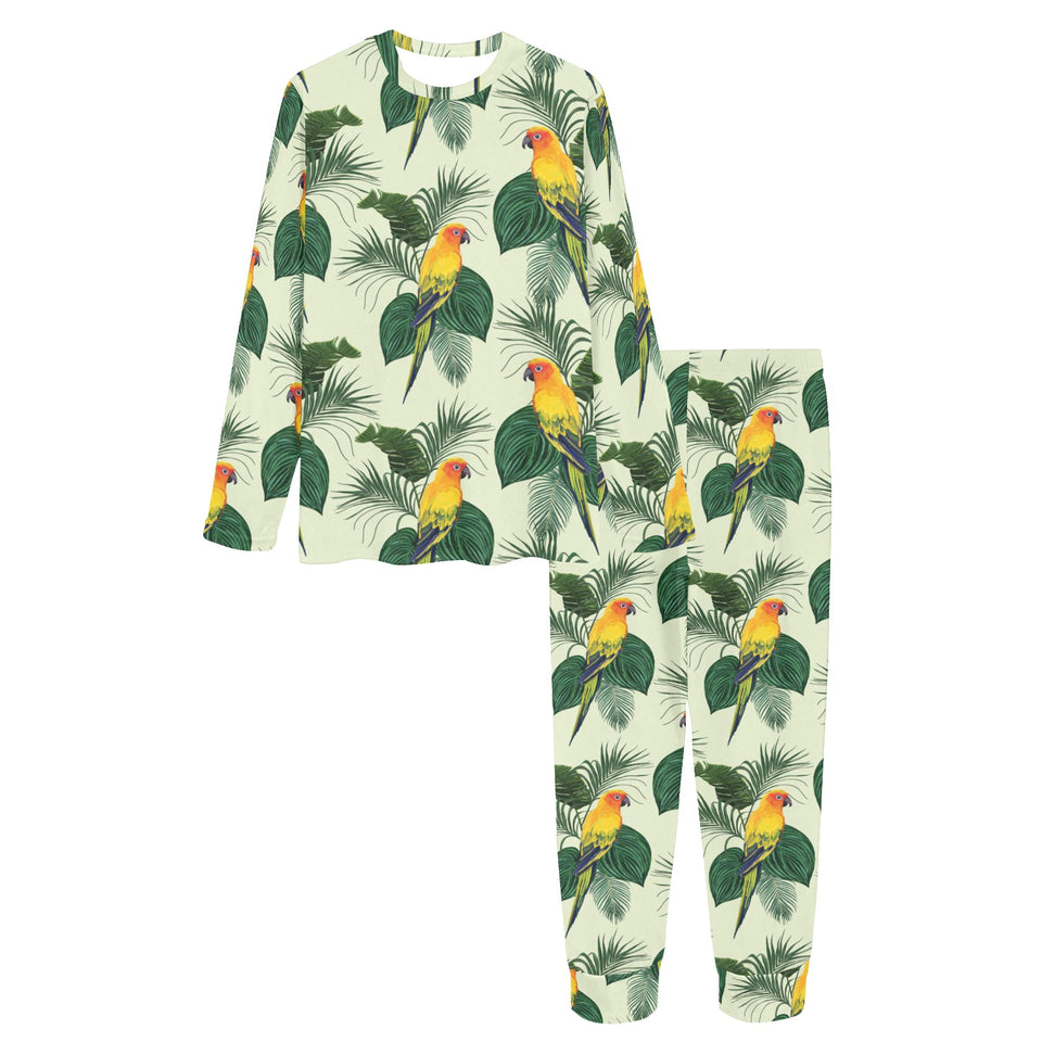 Beautiful parrot palm leaves pattern Women's All Over Print Pajama Set