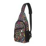 Music Notes Pattern Print Design 02 All Over Print Chest Bag