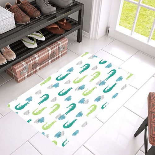 watercolor crocodile pattern Doormat