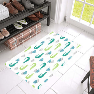watercolor crocodile pattern Doormat