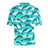 Dolphin sea pattern Men's All Over Print Polo Shirt