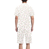 Tennis Pattern Print Design 04 Men's V-Neck Short Pajama Set
