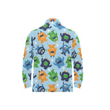 Alien Pattern Print Design 04 Men's Long Sleeve Polo Shirt