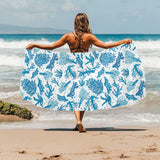 Coral Reef Pattern Print Design 01 Beach Towel
