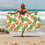 Pineapples design pattern Beach Towel