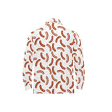 Sausage Pattern Print Design 04 Men's Long Sleeve Polo Shirt