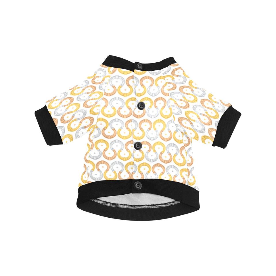 Horseshoes Pattern Print Design 03 All Over Print Pet Dog Round Neck Fuzzy Shirt