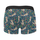 Raccoon tropical leaves pattern Men's All Over Print Boxer Briefs Men's Underwear