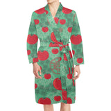 Tomato design pattern Men's Long Sleeve Belted Night Robe