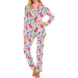 Ladybug Pattern Print Design 03 Women's Long Pajama Set