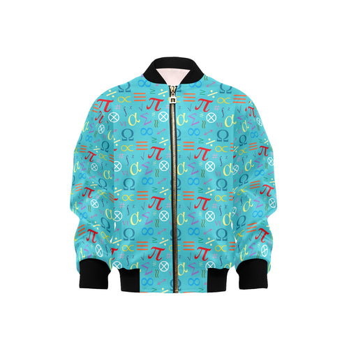 Math Pattern Print Design 02 Kids' Boys' Girls' Bomber Jacket