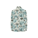 Dragonfly Butterfly Plants insect flower vintage s Women's Long Sleeve Polo Shirt