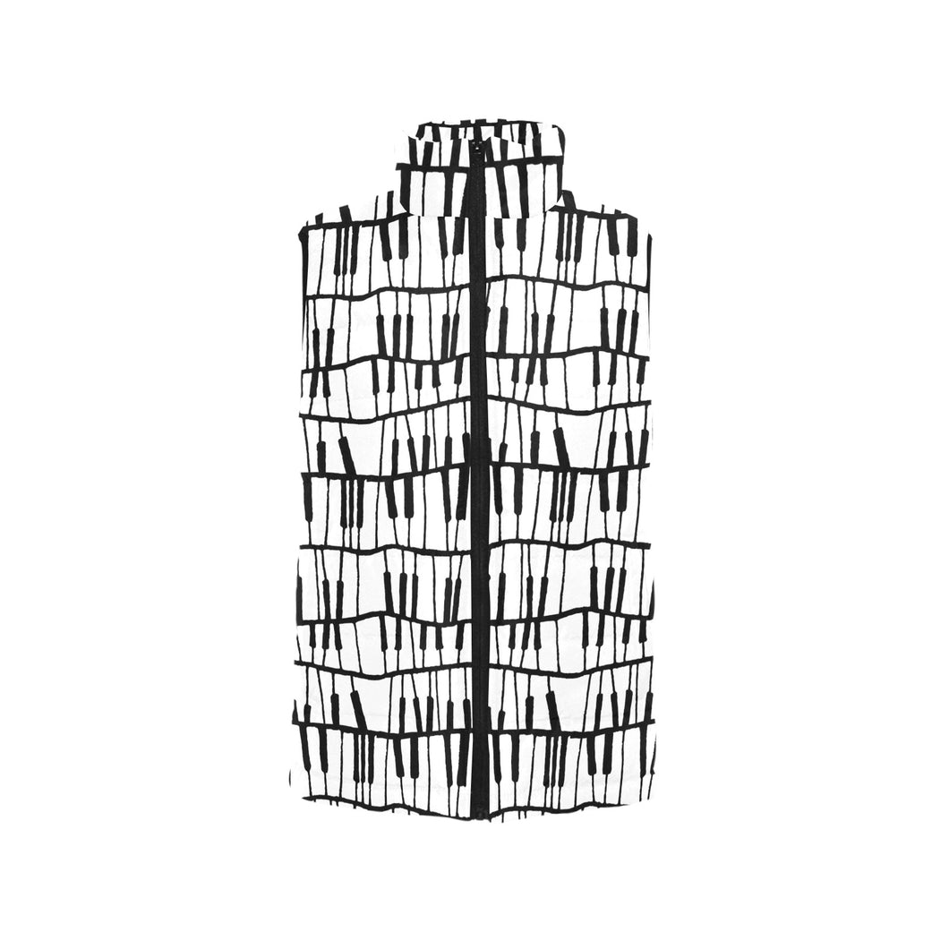 Piano Pattern Print Design 03 Men's Padded Vest