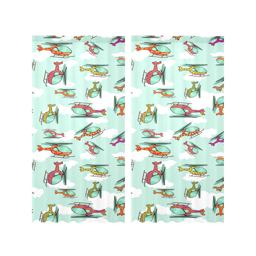 Helicopter design pattern Gauze Curtain