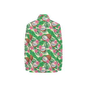 Coconut Pattern Print Design 01 Women's Long Sleeve Polo Shirt