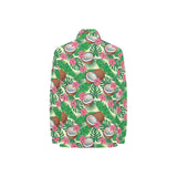 Coconut Pattern Print Design 01 Women's Long Sleeve Polo Shirt