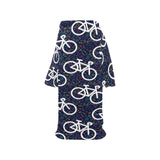 Bicycle Pattern Print Design 03 Blanket Robe with Sleeves