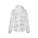 Spider web cobweb pattern Women's Padded Hooded Jacket