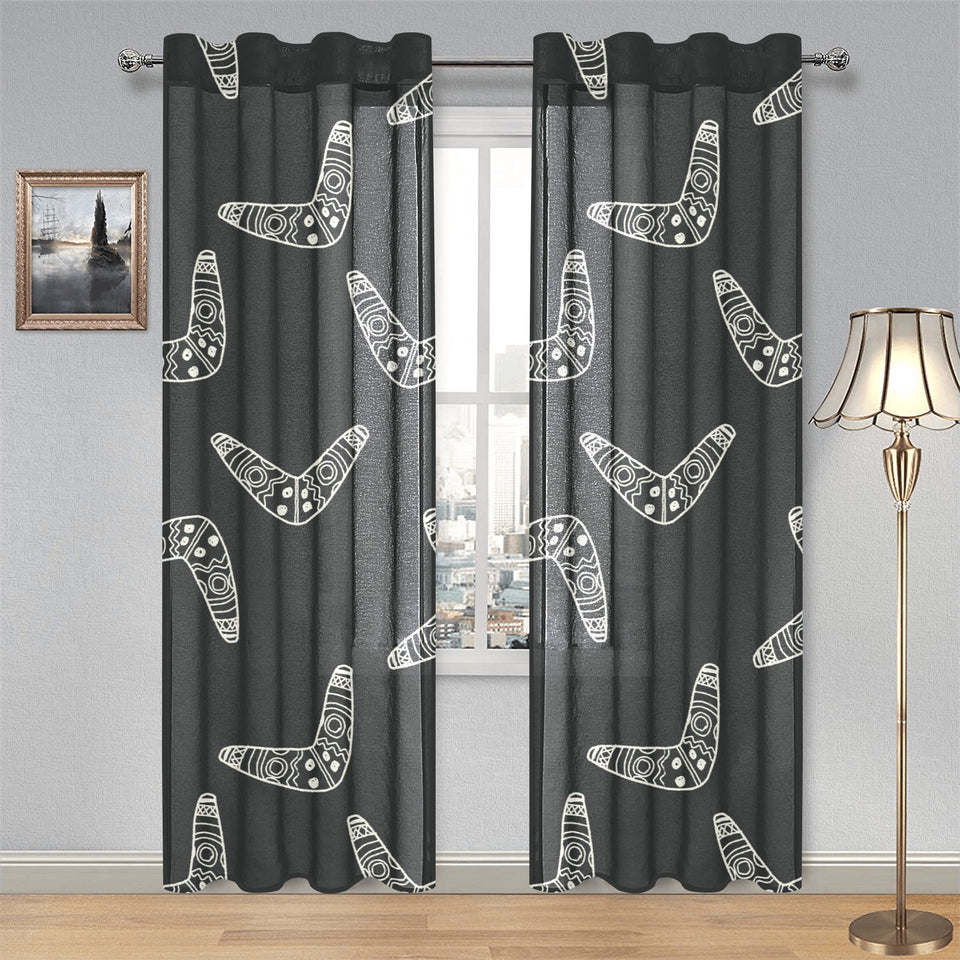 Hand drawn boomerang Australian aboriginal ornamen Gauze Curtain