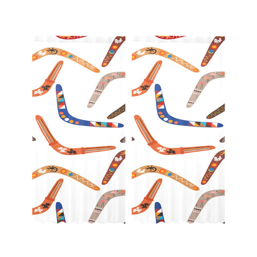 Boomerang Australian aboriginal ornament pattern Gauze Curtain