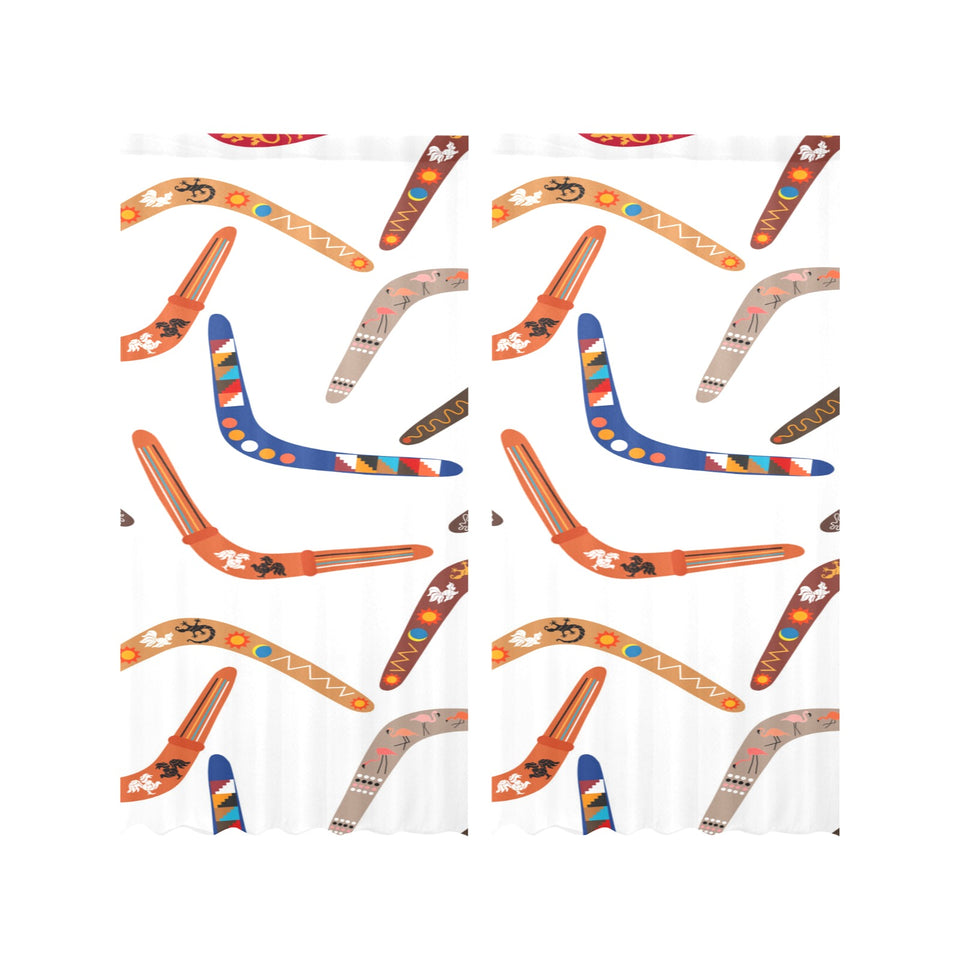Boomerang Australian aboriginal ornament pattern Gauze Curtain