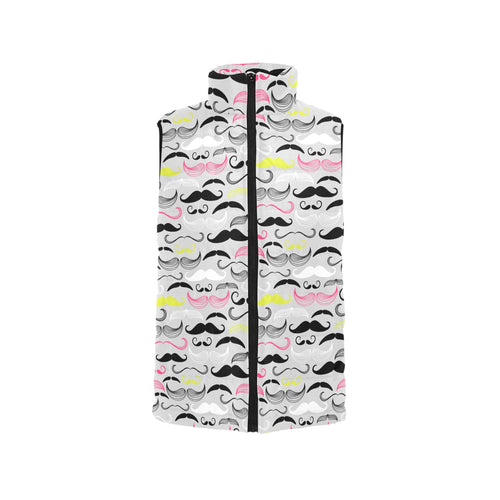 Mustache Beard Pattern Print Design 02 Men's Padded Vest
