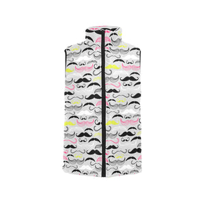 Mustache Beard Pattern Print Design 02 Men's Padded Vest
