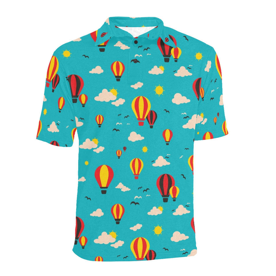 Hot Air Balloon Sky Pattern Men's All Over Print Polo Shirt