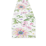 Beautiful pink lotus waterlily leaves pattern Table Runner