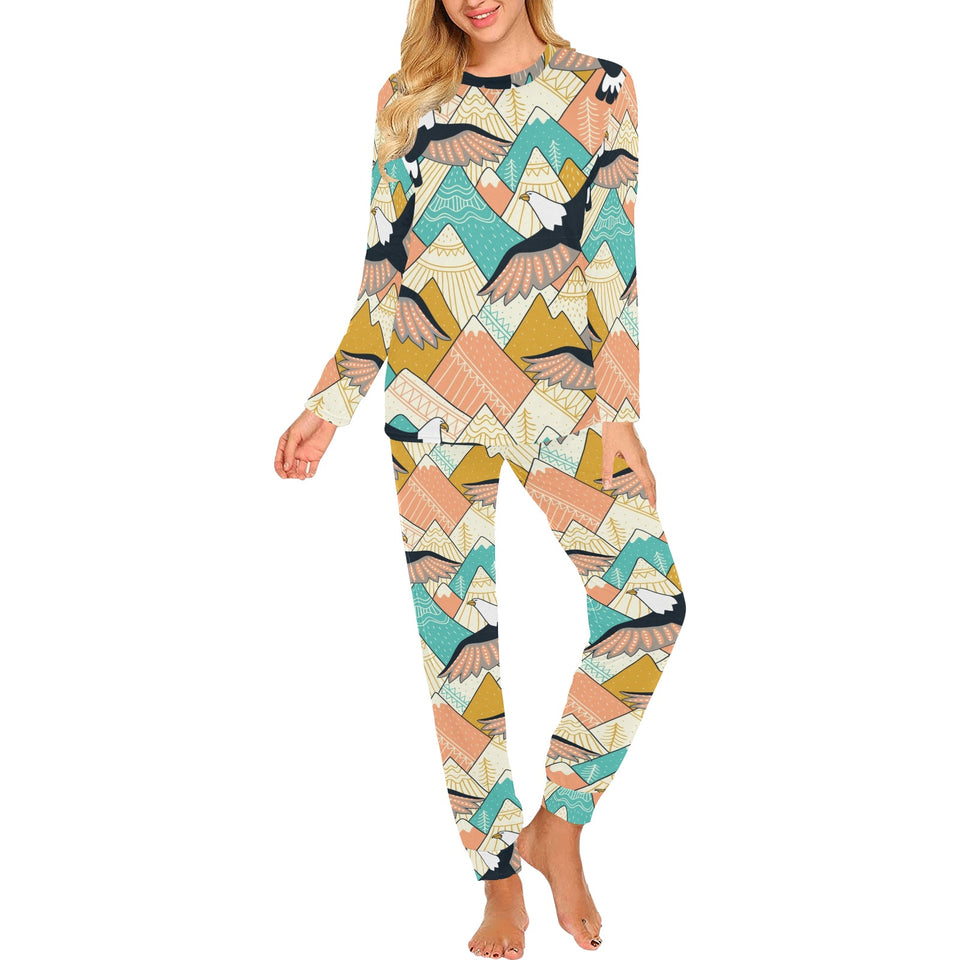 Eagle Pattern Print Design 02 Women's All Over Print Pajama Set