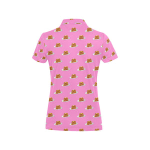 Pancake Pattern Print Design 04 Women's All Over Print Polo Shirt