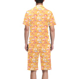 Camper Van Pattern Print Design 04 Men's V-Neck Short Pajama Set