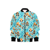 Cute sea otters fishe sea urchin pattern Kids' Boys' Girls' Bomber Jacket