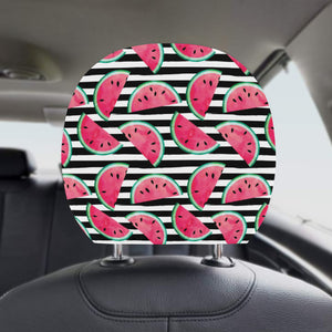 Watercolor paint textured watermelon pieces Car Headrest Cover