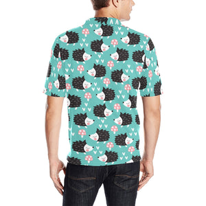 Hedgehog Pattern Print Design 03 Men's All Over Print Polo Shirt