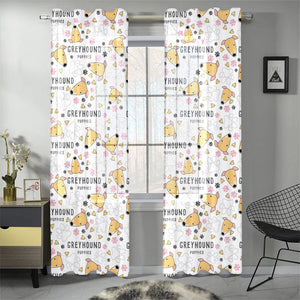 Greyhound Pattern Print Design 03 Gauze Curtain